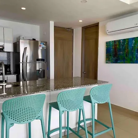 Apartamento Frente Al Mar Con Inigualable Vista En Piso 34 Wifi Cartagena