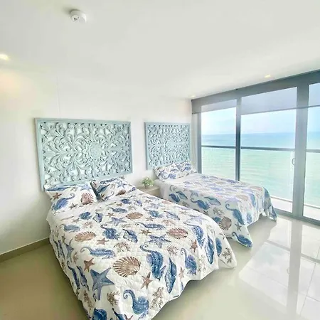 Frente Al Mar Con Inigualable Vista En Piso 34 Wifi Cartagena